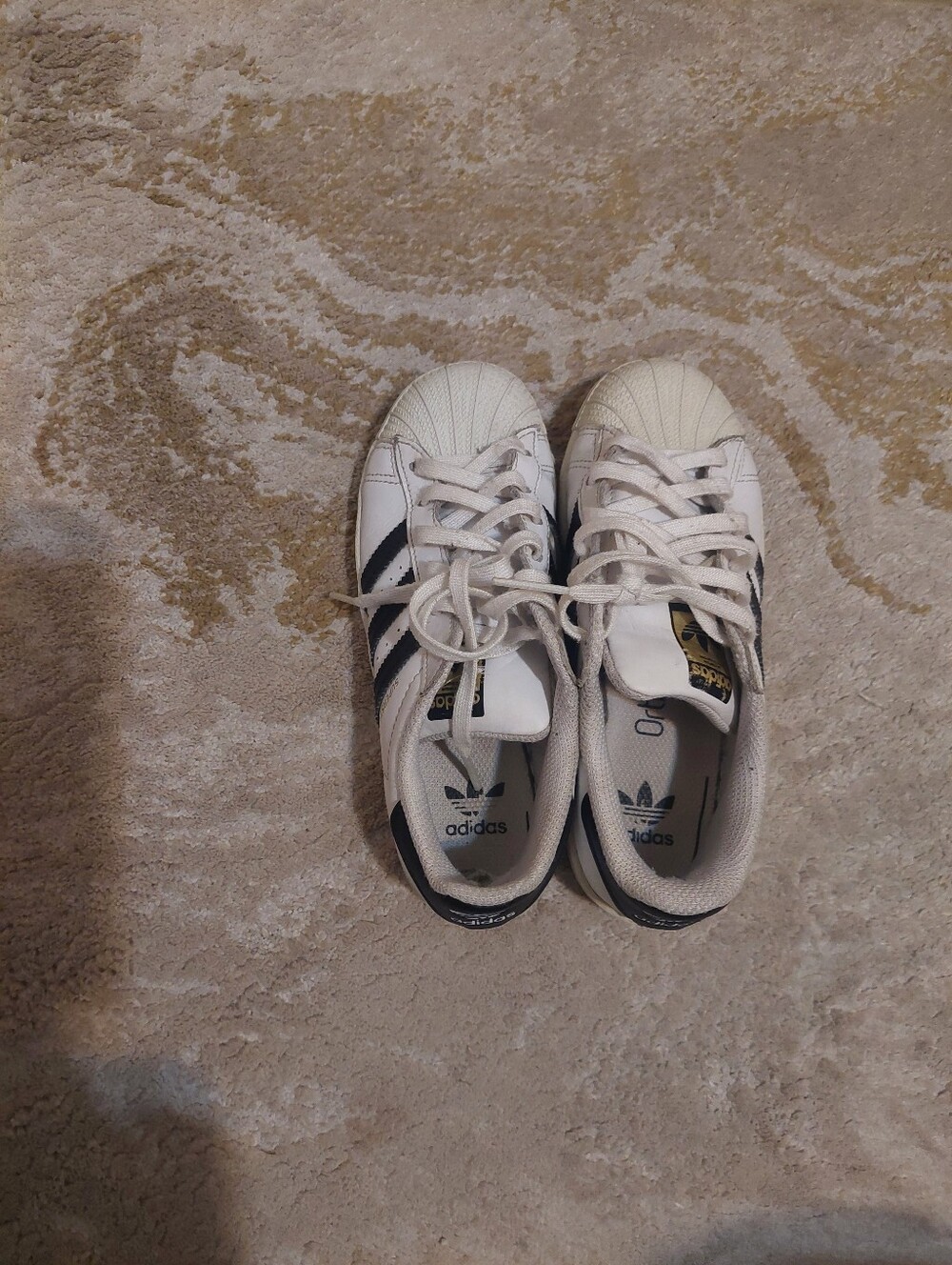 Adidas Superstar Kids White Black Sneakers Size US 1